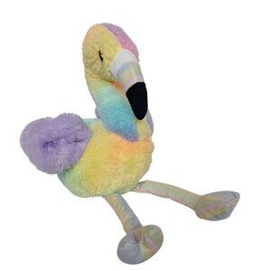 The Petting Zoo Rainbow Flamingo Plush Stuffed Animal 17"